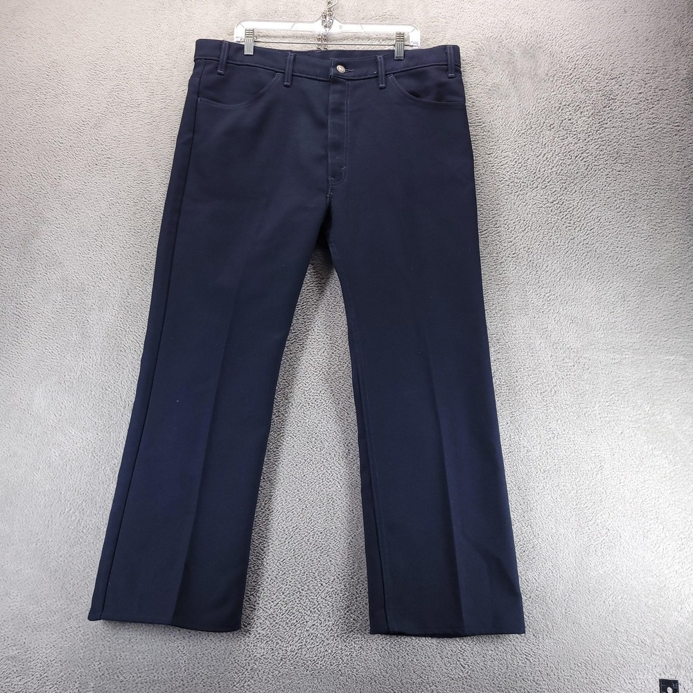 VTG Levis Pants Mens 40x28 Blue 517 Bootcut Poly Trousers Made in USA